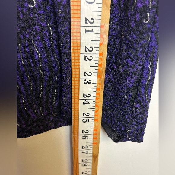 Y2K Easywear by Chicos Women Top M Purple Burnout half Sleeve Whimsigoth Witchy - Picture 8 of 9